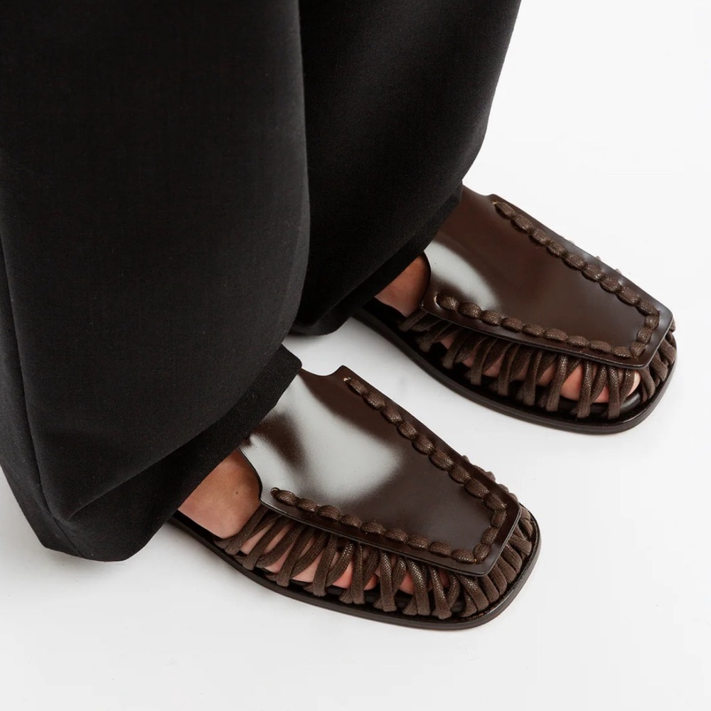 Hereu Square-Toe T-bar Sandal in Dark Brown